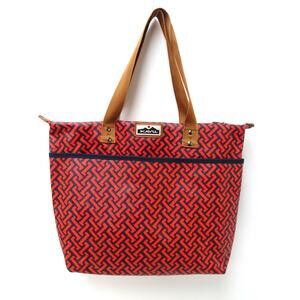 KAVU Laptop Tote Bag Red Blue Print